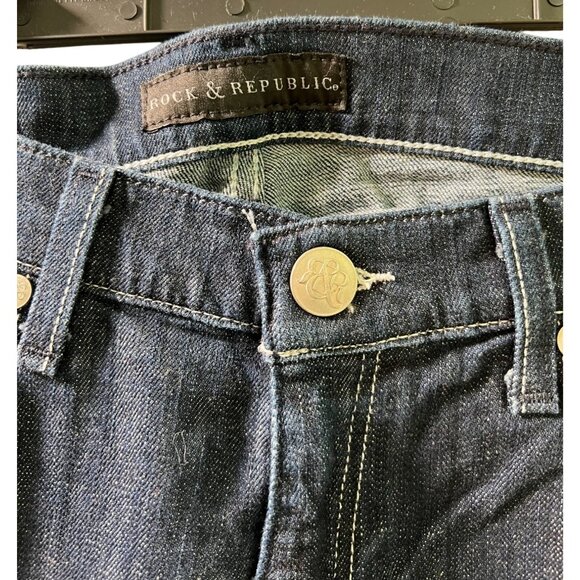 Rock & Republic Womens size 29 Dark Wash Denim Bootcut Jeans Size 8 - Picture 6 of 9